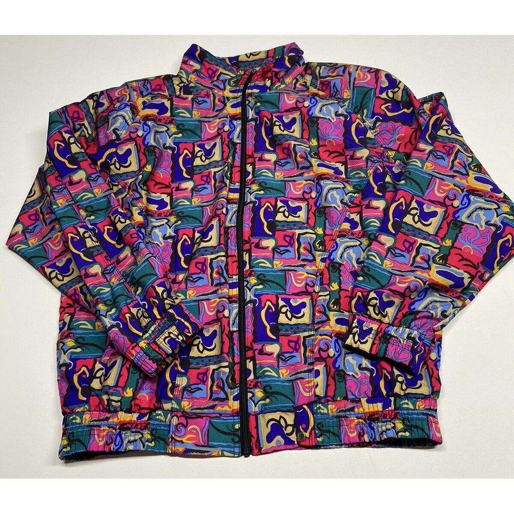 Prince Sports Wear VTG‎ Women M Artsy Southwestern Print Light Zip Jacket